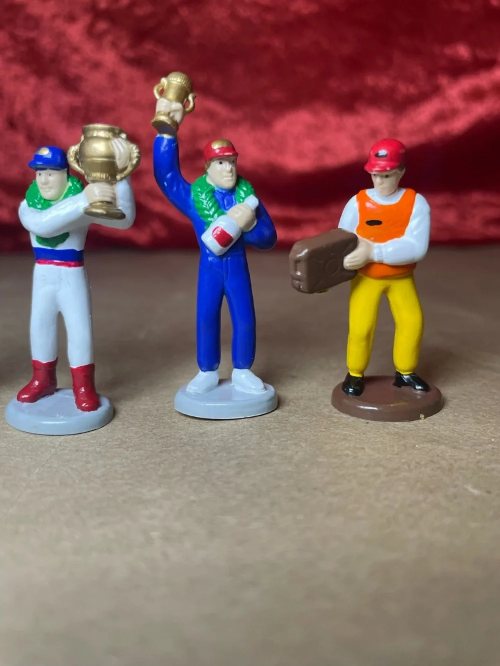 Vintage 1990s Cake Toppers- Soccer, Firefighter, Racers
